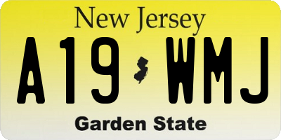 NJ license plate A19WMJ