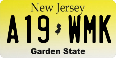 NJ license plate A19WMK