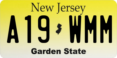 NJ license plate A19WMM