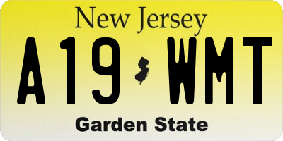 NJ license plate A19WMT