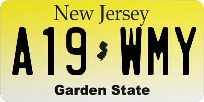 NJ license plate A19WMY