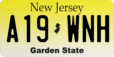 NJ license plate A19WNH