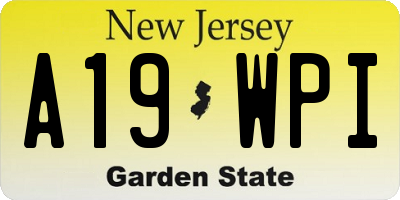 NJ license plate A19WPI