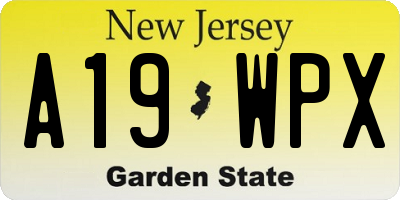 NJ license plate A19WPX