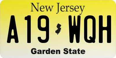 NJ license plate A19WQH