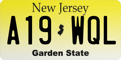 NJ license plate A19WQL