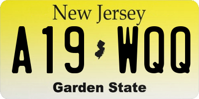 NJ license plate A19WQQ
