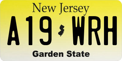 NJ license plate A19WRH