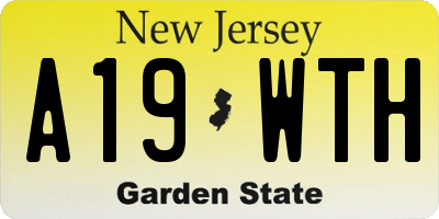 NJ license plate A19WTH