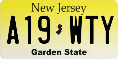 NJ license plate A19WTY