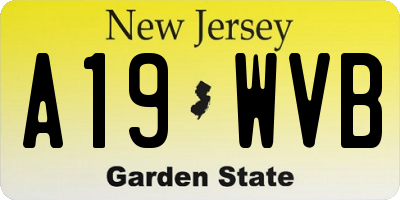 NJ license plate A19WVB