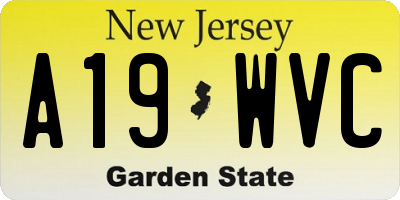 NJ license plate A19WVC