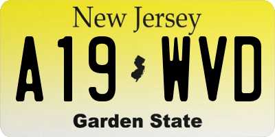 NJ license plate A19WVD