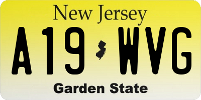 NJ license plate A19WVG
