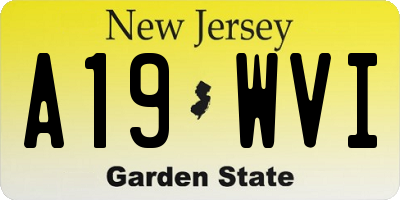 NJ license plate A19WVI