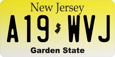 NJ license plate A19WVJ