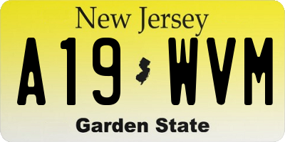 NJ license plate A19WVM