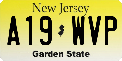 NJ license plate A19WVP