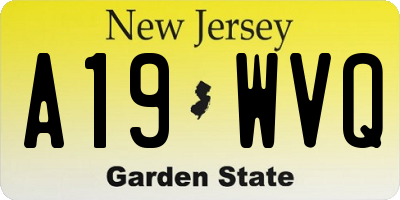 NJ license plate A19WVQ