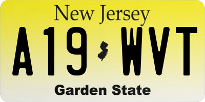 NJ license plate A19WVT