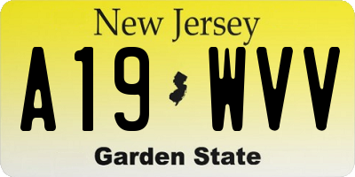 NJ license plate A19WVV