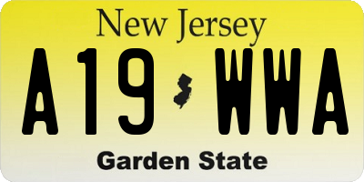 NJ license plate A19WWA
