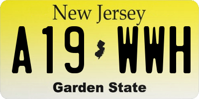 NJ license plate A19WWH