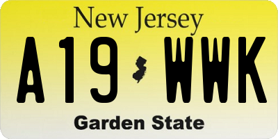 NJ license plate A19WWK