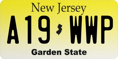 NJ license plate A19WWP