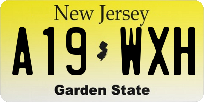 NJ license plate A19WXH