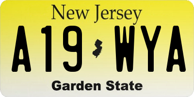 NJ license plate A19WYA