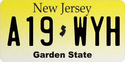 NJ license plate A19WYH