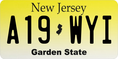 NJ license plate A19WYI