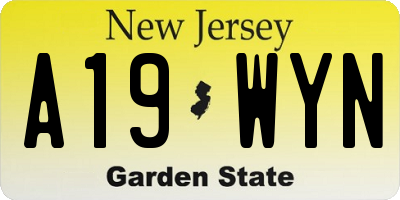 NJ license plate A19WYN