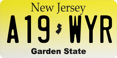NJ license plate A19WYR