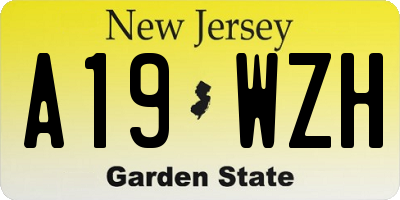 NJ license plate A19WZH