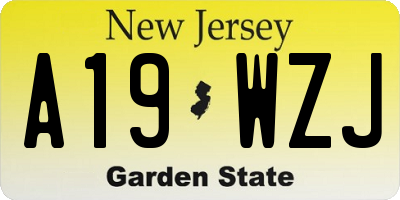 NJ license plate A19WZJ
