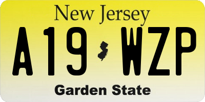 NJ license plate A19WZP