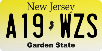 NJ license plate A19WZS
