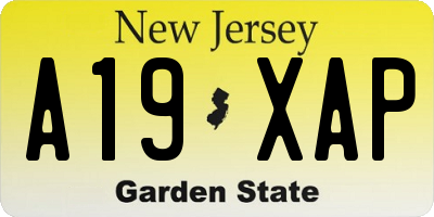 NJ license plate A19XAP