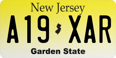 NJ license plate A19XAR
