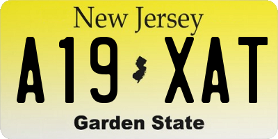 NJ license plate A19XAT