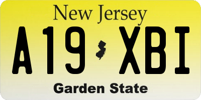 NJ license plate A19XBI