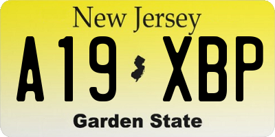 NJ license plate A19XBP