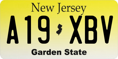NJ license plate A19XBV