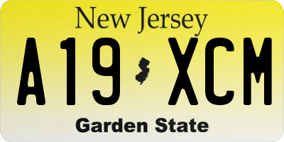 NJ license plate A19XCM
