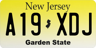NJ license plate A19XDJ