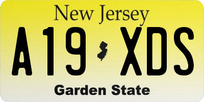 NJ license plate A19XDS