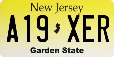 NJ license plate A19XER