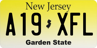 NJ license plate A19XFL